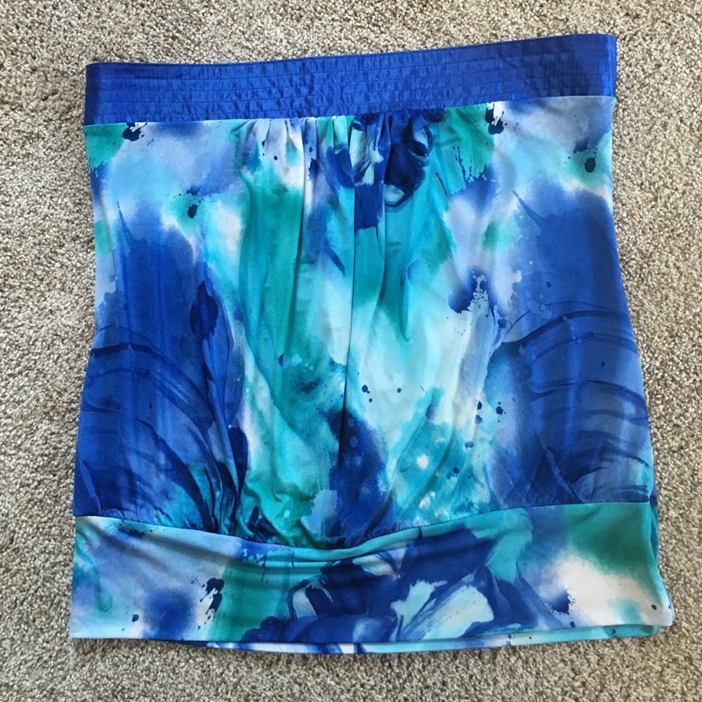 Charlotte Russe Watercolor strapless top size large